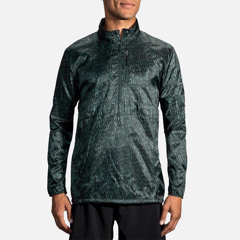 Brooks Men's LSD Pullover Running Jackets - Green (KXPO40395)